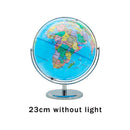 educational rotating globe with light in English for geography