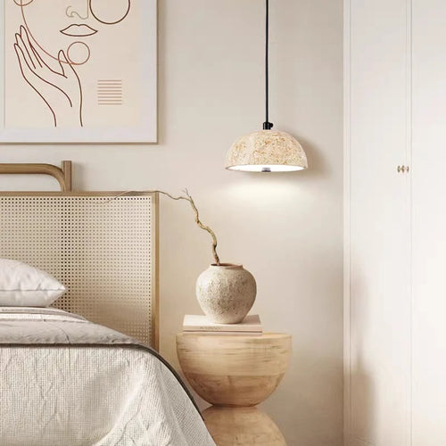 Retro nordic wabi-sabi stone chandelier for a zen atmosphere - vue 6 sur 7
