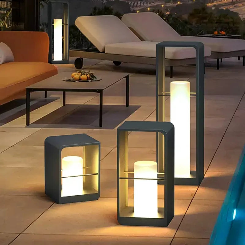 Modern solar LED garden lamp IP54 waterproof outdoor fence and lawn light