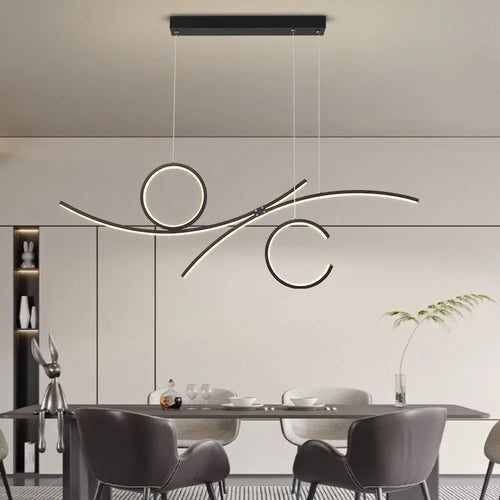 Modern LED ceiling light with wave design for stylish interiors 2024 - vue 2 sur 8