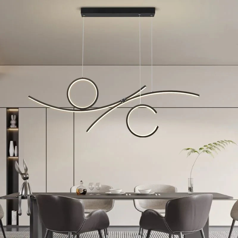 Modern LED ceiling light with wave design for stylish interiors 2024
