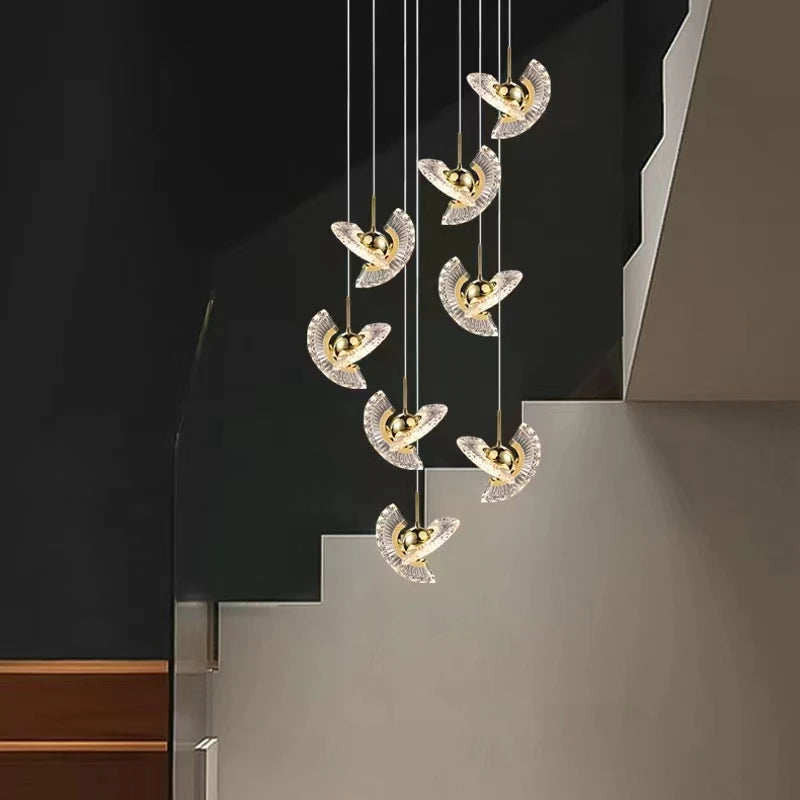 Creative design LED pendant light for staircase, rotating