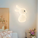 Cute rabbit LED wall lamp for children's bedroom nursery modern warm bedside light