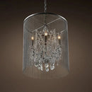 Traditional LED chandelier with smoked crystals