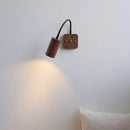 Rotating walnut wood wall lamp for indoor decoration