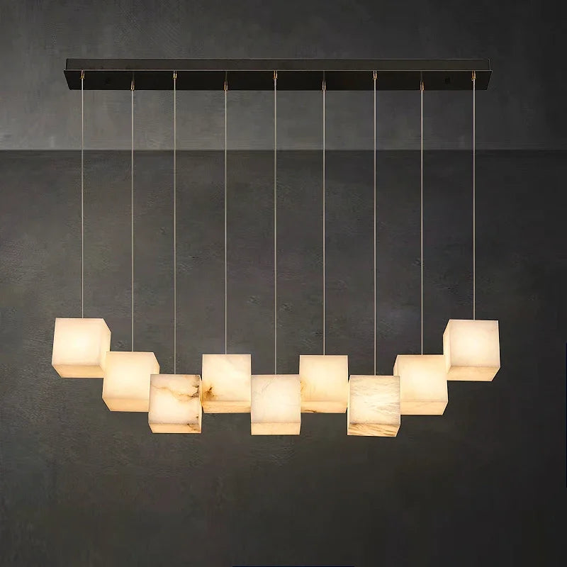 Spanish marble chandelier with minimalist Chinese style for elegant interiors