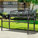 brown garden bench with animal backrest, elegant and comfortable design