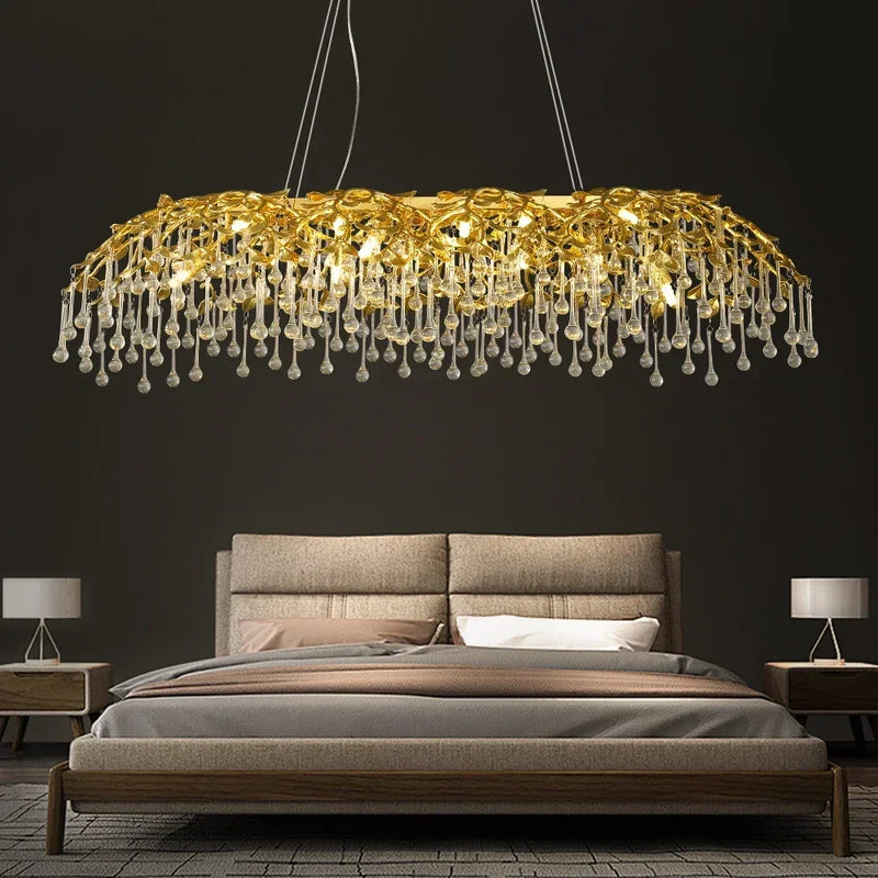 Elegant luxury crystal raindrop chandelier