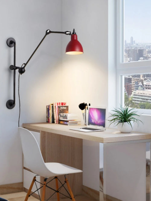 Industrial wall light with adjustable arm for modern interiors - vue 2 sur 12