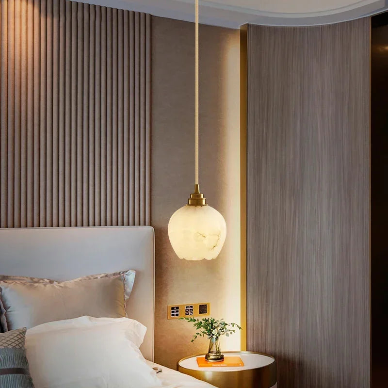 Modern marble pumpkin chandelier creative interior decoration