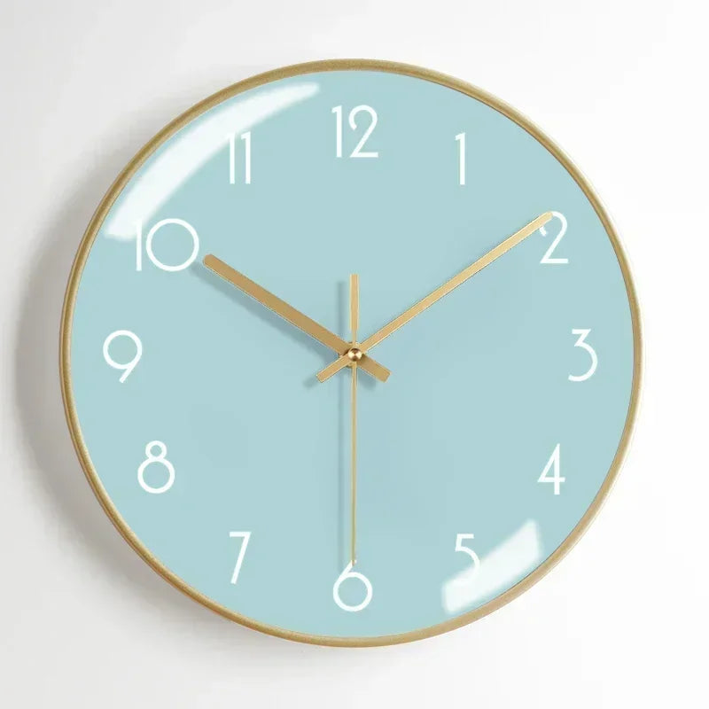 modern metal wall clock, aesthetic and silent - vue 11 sur 17