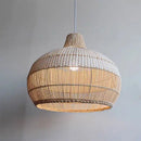 Hand-woven Japanese wicker pendant light for interior decoration