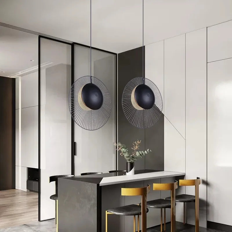 Modern black metal pendant light for interiors