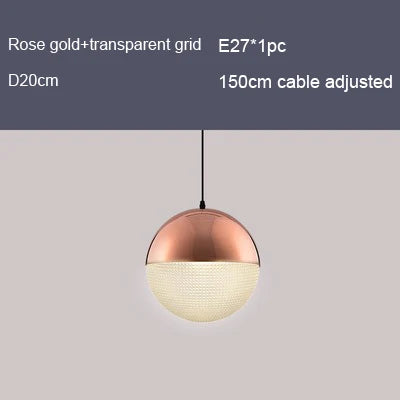 Nordic chequered glass pendant light for modern decor