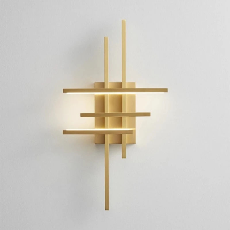 Minimalist brass LED wall light