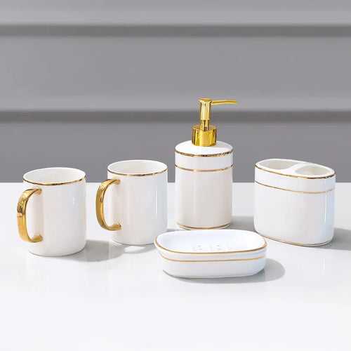 stylish and practical ceramic bathroom accessory set