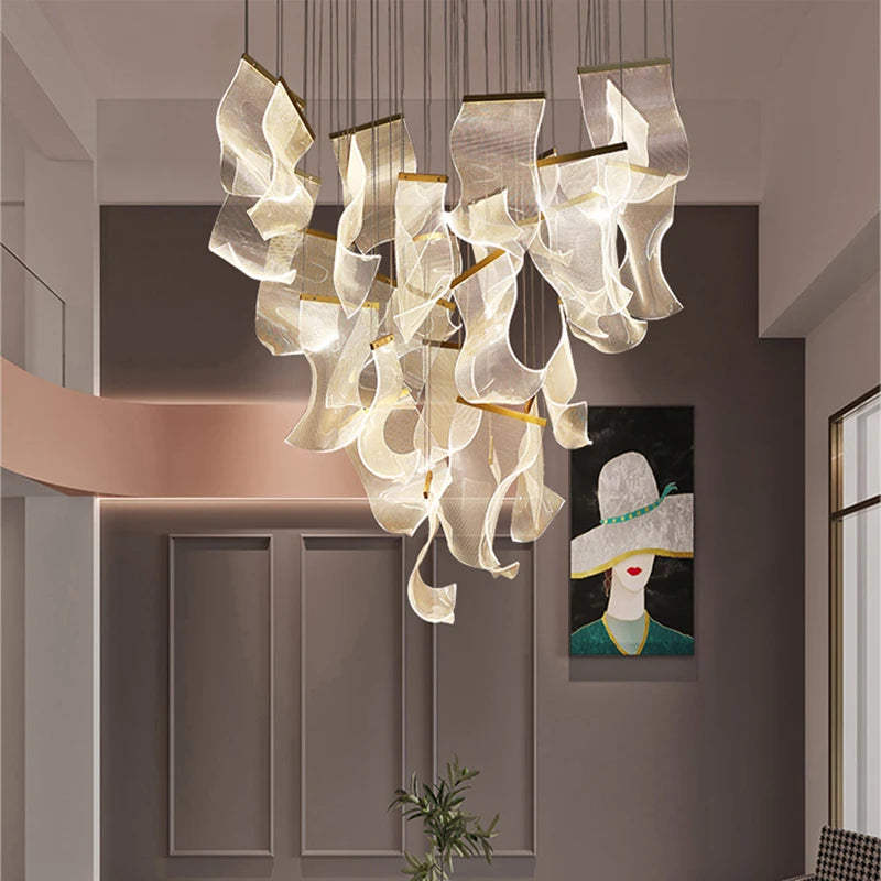 Modern LED pendant light profiled acrylic design