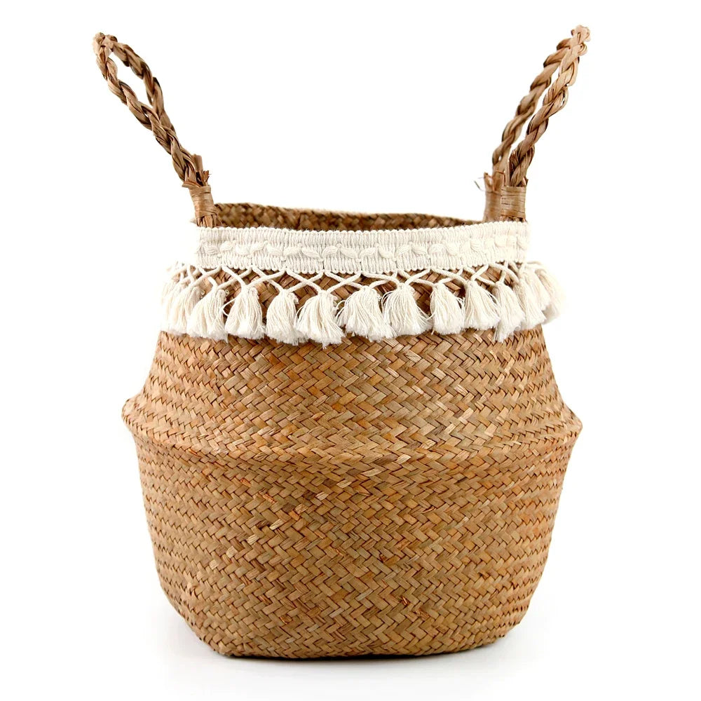 woven wicker basket for versatile storage and decoration - vue 15 sur 18