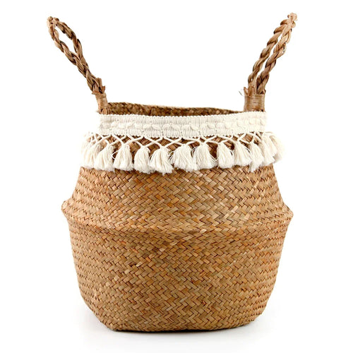 woven wicker basket for versatile storage and decoration - vue 16 sur 18