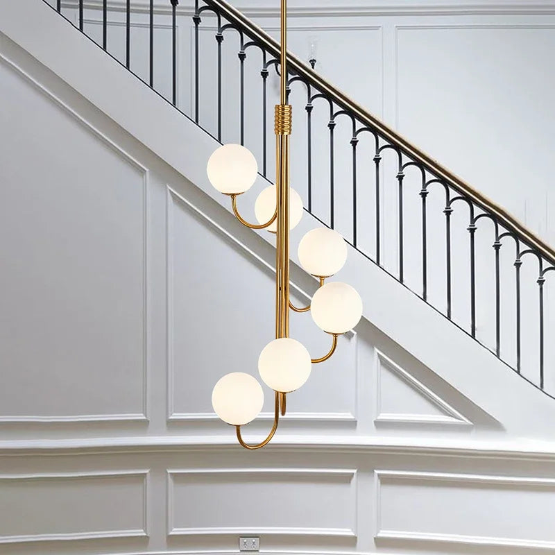 Modern glass chandelier with elegant interior style lighting - vue 6 sur 15