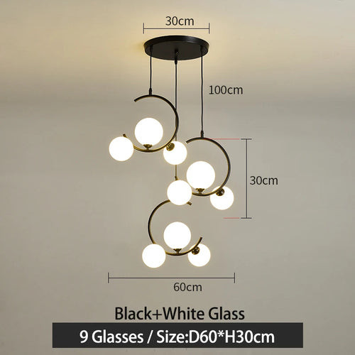 Nordic glass ball decorative and creative lamp - vue 15 sur 16