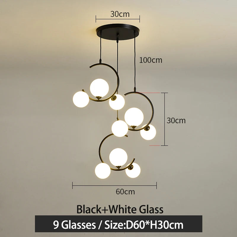 Nordic glass ball decorative and creative lamp - vue 14 sur 16