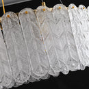 Modern Nordic glass LED chandelier with crystal pendant