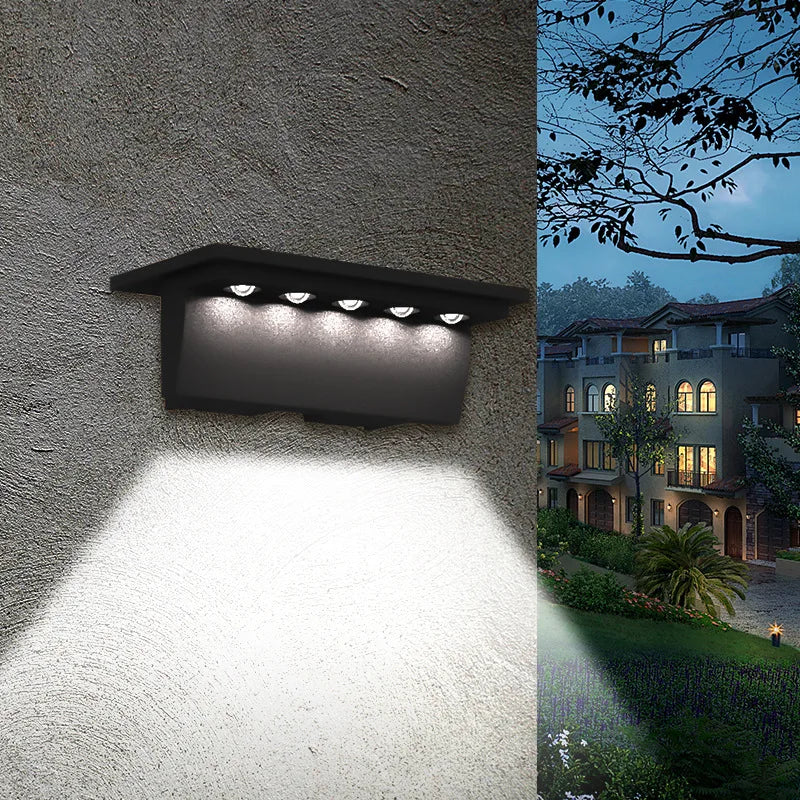 Set of 2 outdoor solar lights with smart sensor for exterior