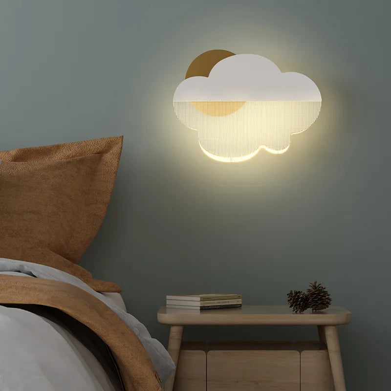 Acrylic cloud shape LED wall light ambient decor - vue 3 sur 7