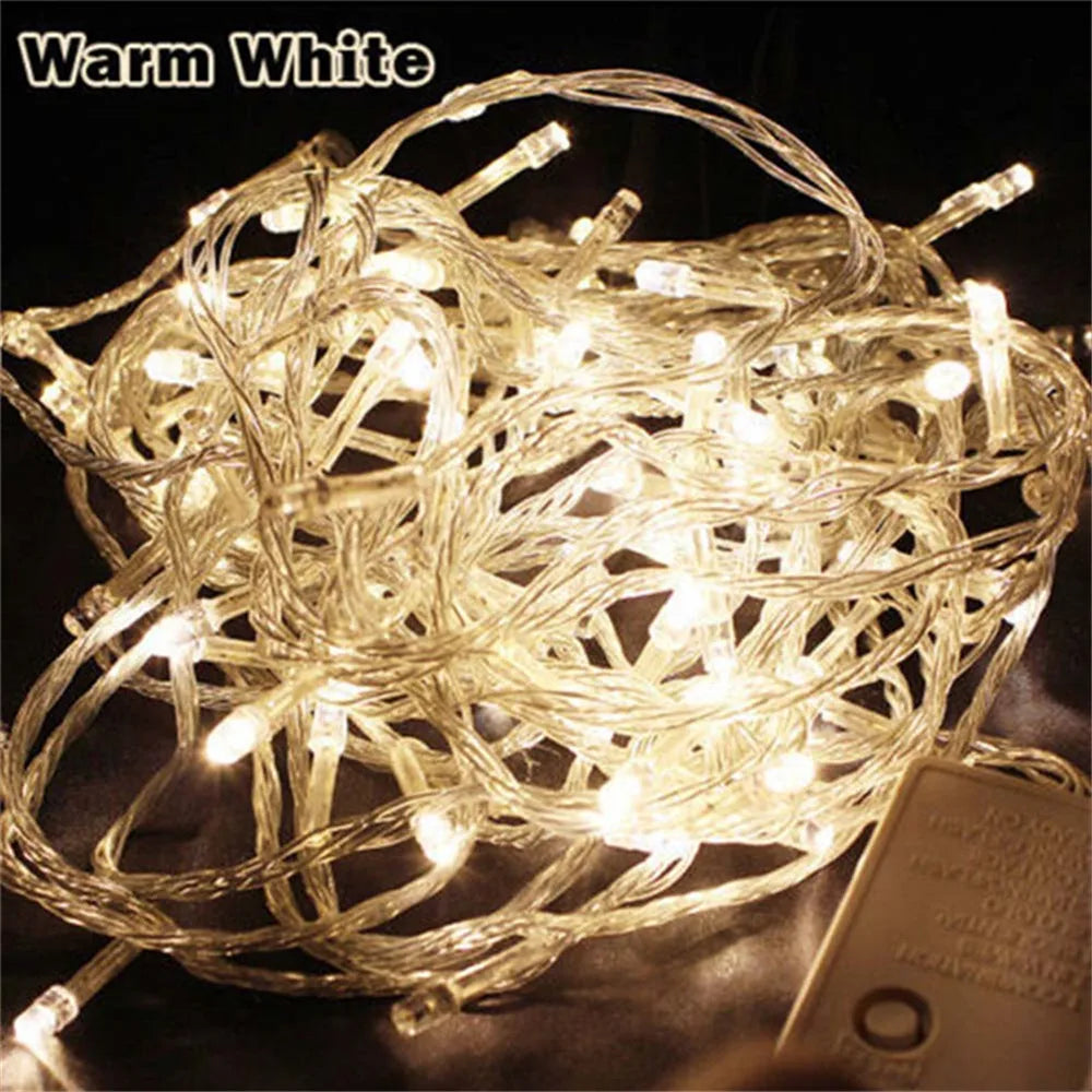 Multicolour LED string lights for festive Christmas decoration