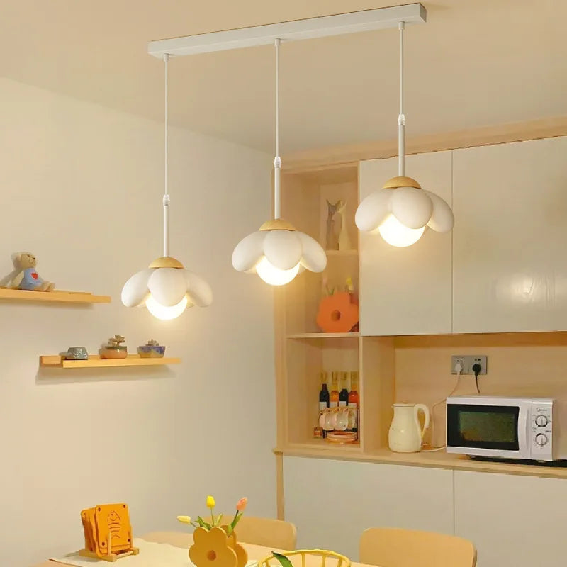Romantic flower pendant light for children's interior decor