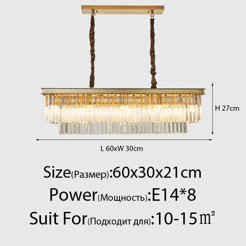 Modern crystal chandelier nordic vintage style for elegant interiors - vue 9 sur 21