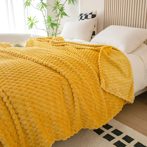 plaid carreaux doux moelleux velours salon chambre - vue 8 sur 7