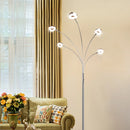 Depuley dimmable 5-light LED floor lamp with adjustable arms and head for bedroom or office