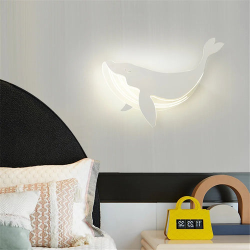 Acrylic wall lamp with dolphin and rabbit design for children - vue 5 sur 10