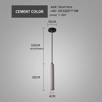 Modern concrete tube pendant light for decorative interiors