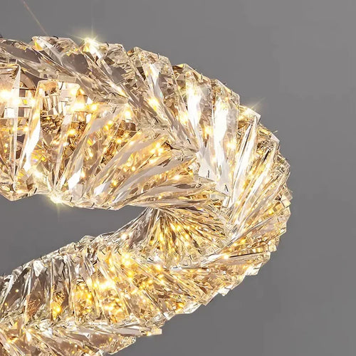 Modern crystal chandelier with dimmable remote control for restaurants - vue 7 sur 22