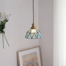 Nordic vintage brass and glass pendant light