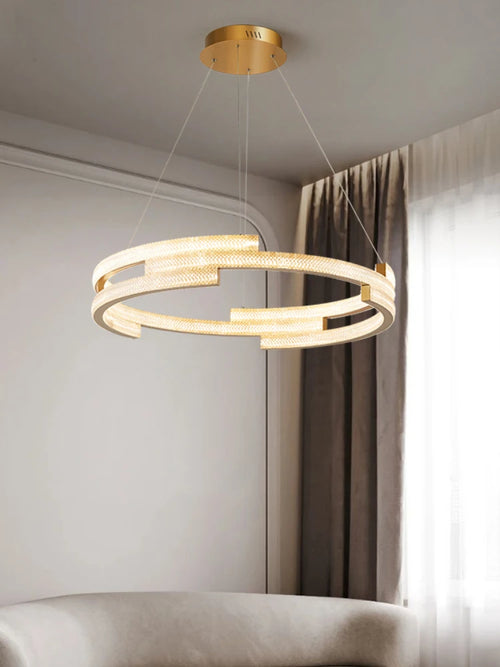 Elegant circular designer pendant light for modern interiors - vue 5 sur 12