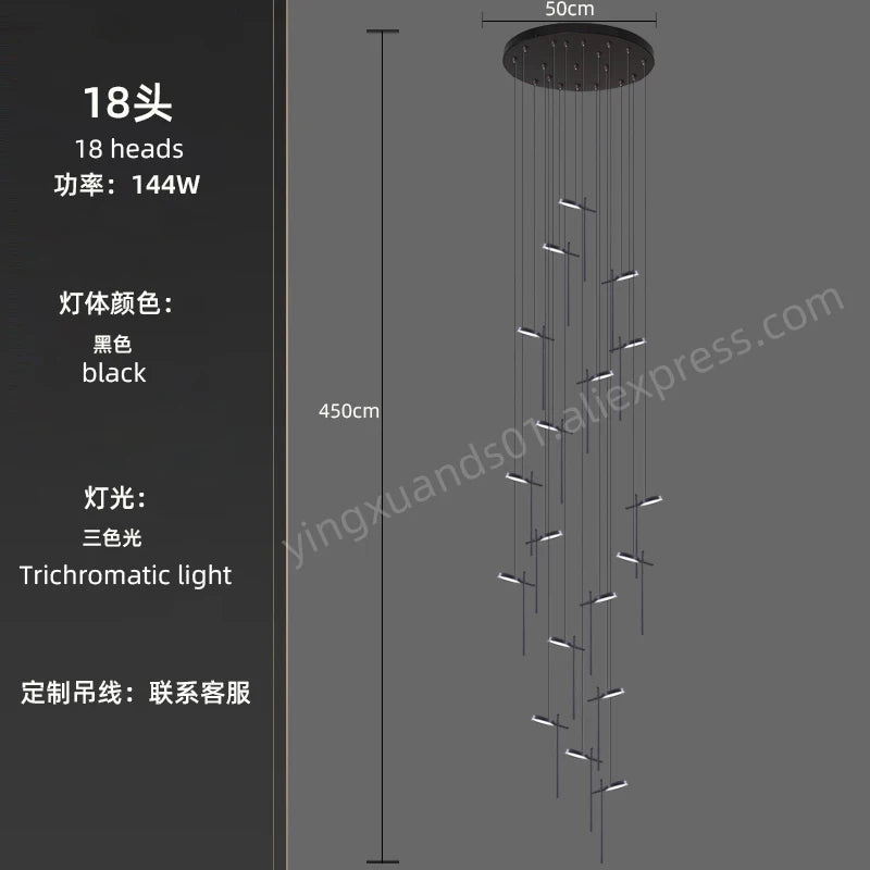 Modern acrylic pendant chandelier with creative 2023 LED design - vue 13 sur 17