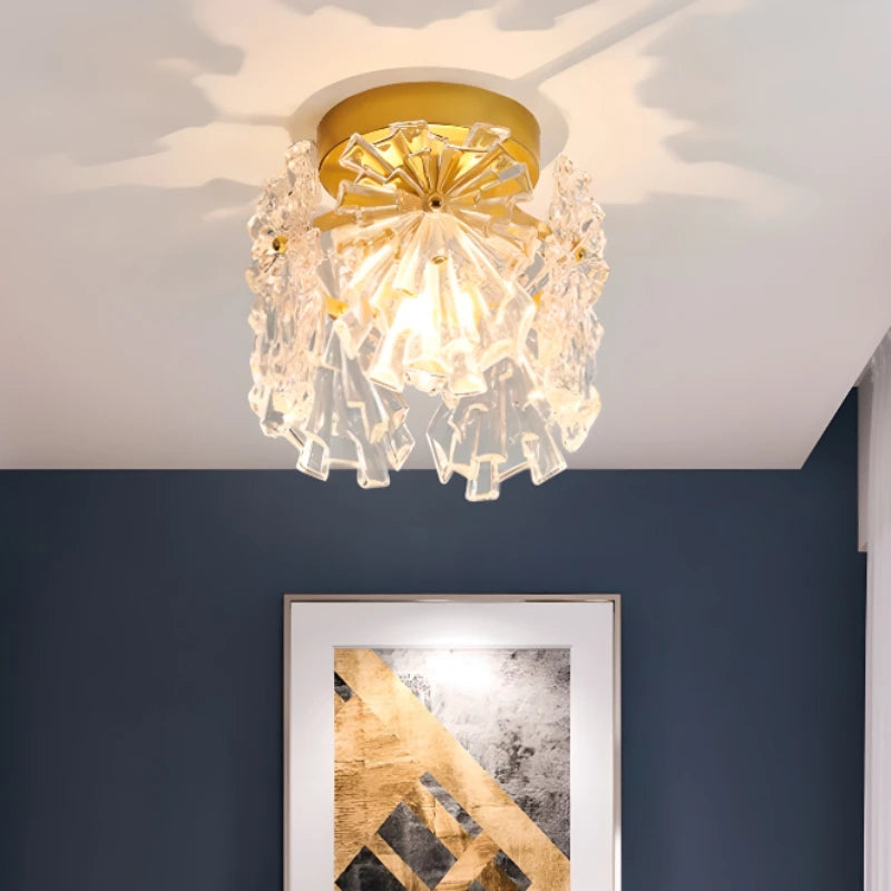 Modern luxury snowflake glass ceiling light