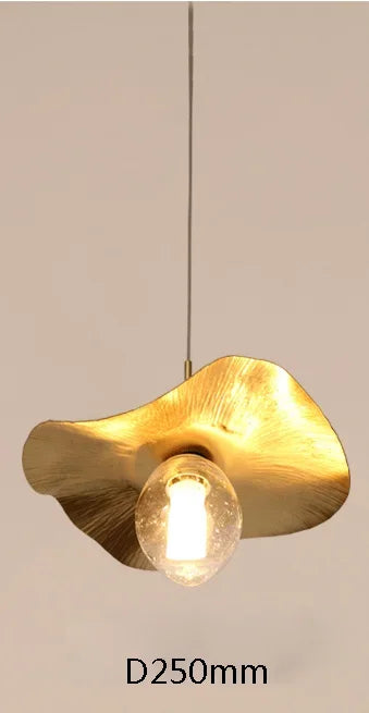 Nordic copper lotus leaf chandelier pendant light - vue 9 sur 9