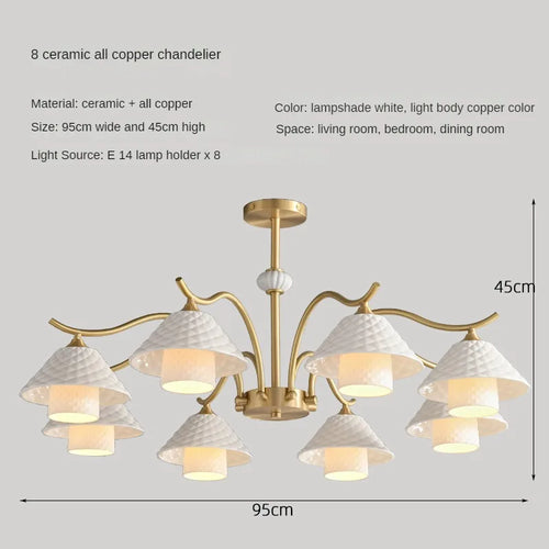 Modern ceramic and copper desk lamp with adjustable angle