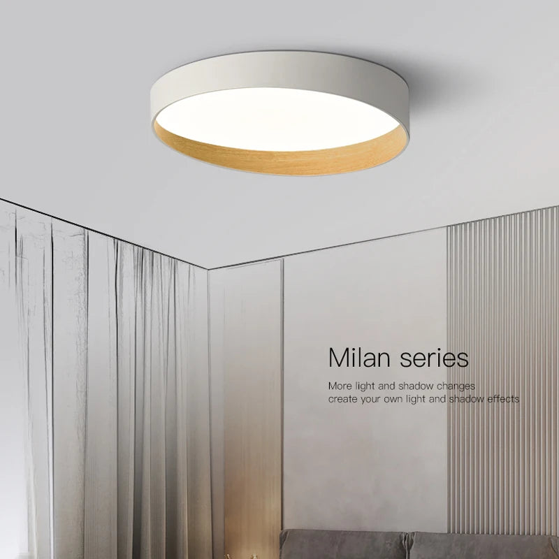 Modern minimalist wood grain ceiling lights