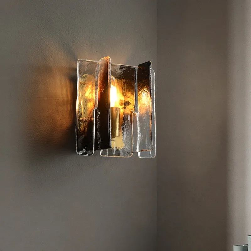 Modern luxury copper stained glass wall light