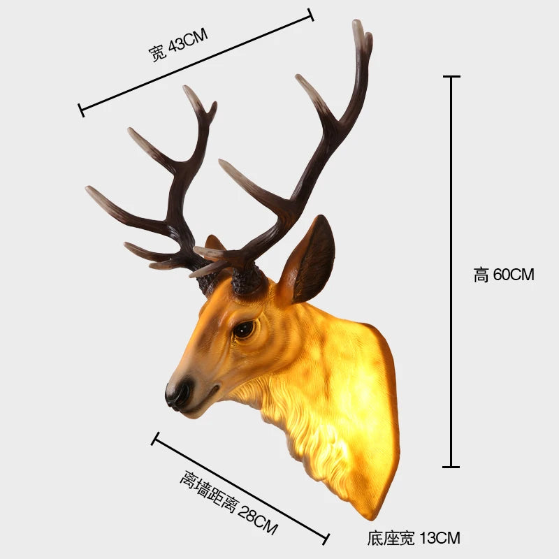 Modern deer antler wall light with decorative LED - vue 8 sur 14