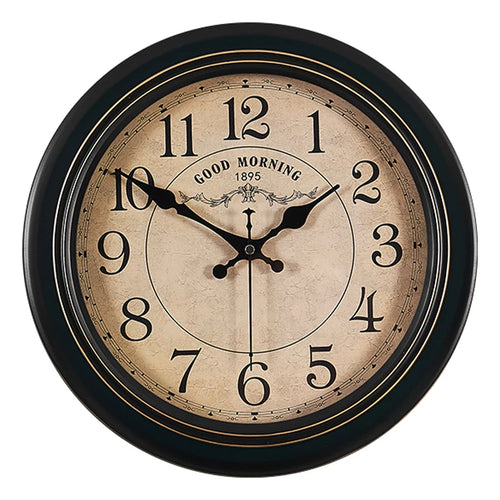 silent vintage wall clock classic metal design - vue 12 sur 26