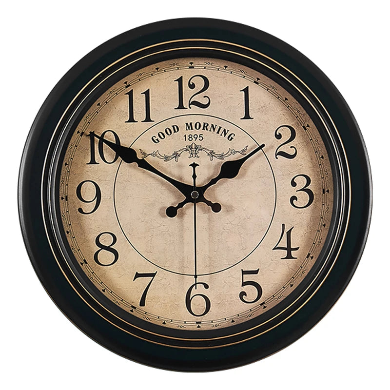 silent vintage wall clock classic metal design - vue 11 sur 26