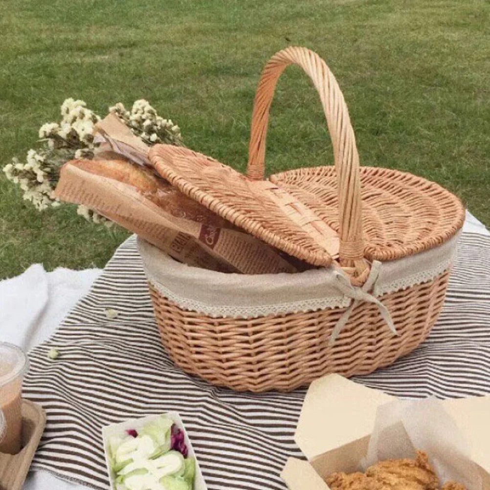 wicker storage basket for fruit and snacks - vue 6 sur 7