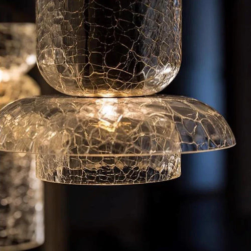 Retro crackled glass chandelier for modern interiors - vue 7 sur 11